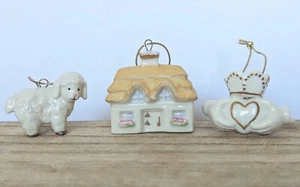 Lenox Luck Of The Irish Miniatur Baumschmuck Claddagh Cottage Schaf - 3er Set - Bild 1 von 11