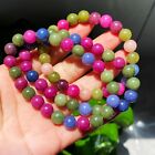 8mm 3pcs Genuine Natural Color Tourmaline Crystal Beads Bracelet AAA