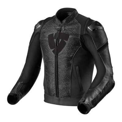 Rev'it Quantum Black Leather Perforated Motorcycle Race Jacket New - Image 1 of 2
