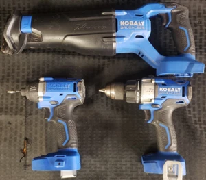 417698 - Kobalt 24v Reciprocating Saw, Impact Driver, and Drill/Driver - Picture 1 of 23