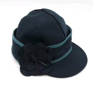 Stormy Kromer (Womens 6 7/8) Petal Pusher Flower Wool Hat Green USA Made Cap - Picture 1 of 6
