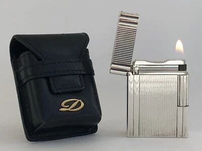 RARE sublime BRIQUET DUPONT avec ETUI D'ORIGINE vintage fonctionne parfaitement - Photo 1/4