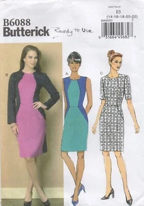 Butterick Sewing Pattern 6088 EASY Dress Fitted & Lined Bodycon Size 14 - 22 - Picture 1 of 13