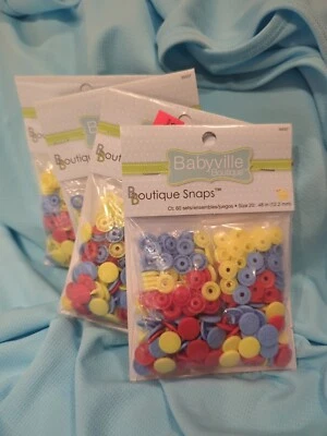 4 Babyville Boutique Snaps Sz 20 60 Sets Each Pkg   Red blue yellow 240 Sets New - Image 1 of 4