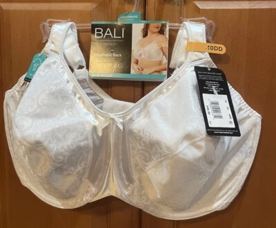 Bali  Satin Tracings Comfort Strap Minimizer Underwire Bra DF3562 White NWT - Image 1 of 3
