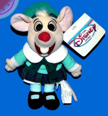 Mini bolsa de feijão de pelúcia OLIVIA MOUSE The Great Mouse Detective Disney Store com etiqueta - Imagem 1 de 4