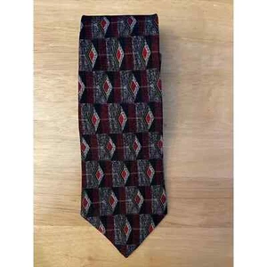 Louis Roth Men’s Neck Tie Geometrical Red, Black, Grey 4” X 64” 100% Silk - Picture 1 of 3