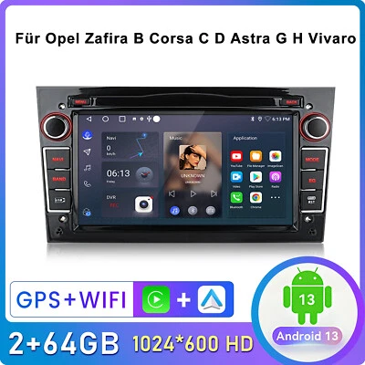 2+64G Carplay Autoradio Android 13 GPS WIFI Für Opel Corsa D Astra H Vivaro DAB+ - Bild 1 von 4