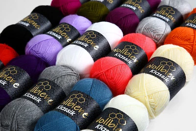 Wollbiene Klassik 5x100g Wolle zum Stricken,Polyacryl stricken viele Farben Baby - Bild 1 von 3