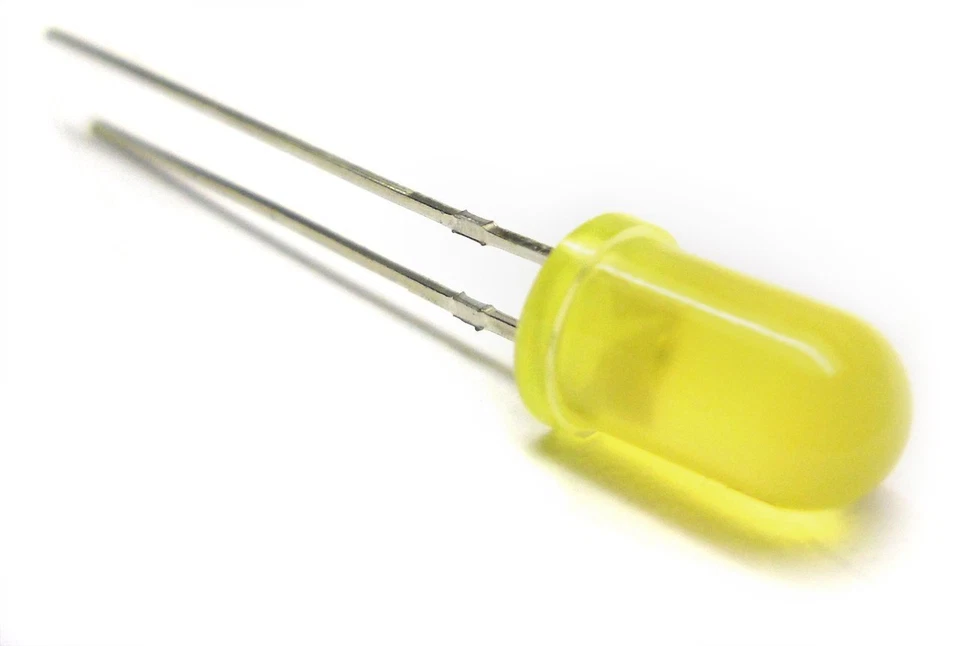 20x LED 5mm Jaune Diffusant 800mcd - Photo 1/1