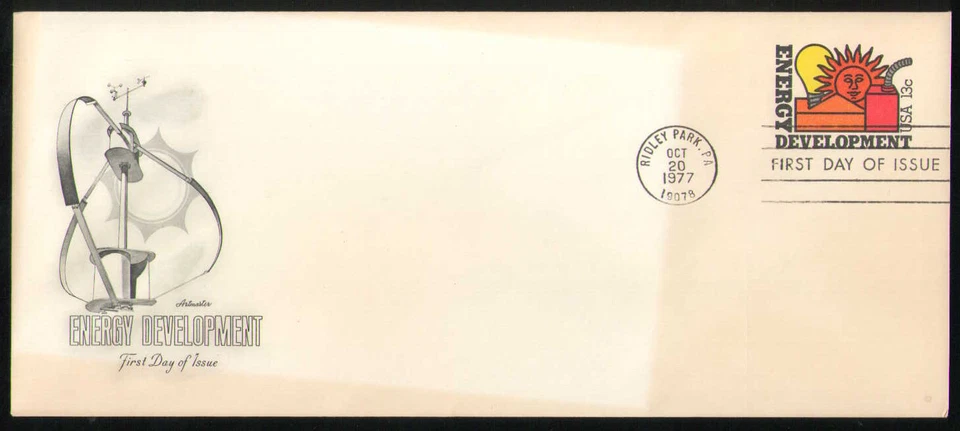US. U585. 13c. Energy Issue. #10 Plain Artmaster FDC. MNH. 1977 - Image 1 of 1