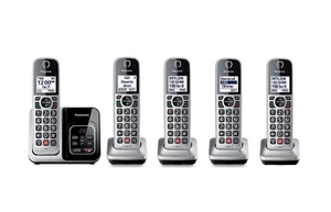 Panasonic 5 Mobilteile Anrufbeantworter mit Smart Call Blocker & sprechender Anruferkennung - Bild 1 von 2