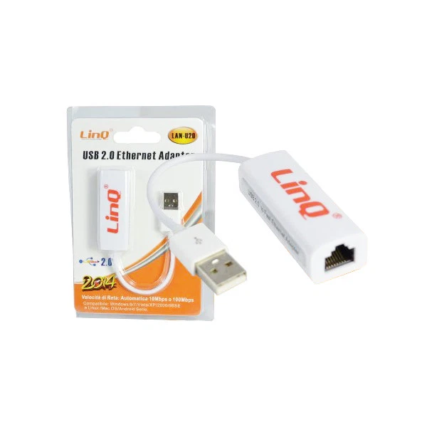 z Adattatore Usb Ethernet Per Tablet Px Usb 10/100 Rj45 Linq Lan-U20 - Immagine 1 di 1