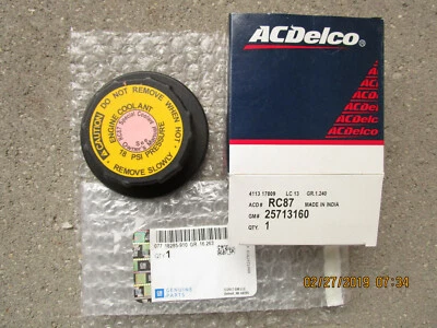 GM 25713160 ACDELCO RC-87 RC87 RADIATOR ENGINE COOLANT FLUID TANK CAP OEM NEW - Image 1 of 2