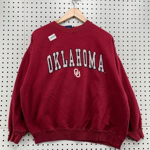 vtg Oklahoma sooners crewneck Pullover sweatshirt red adult fit large 25x25.5 Cover