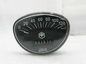 Brand New Vespa Speedometer Black 0120 Kmph Primavera Rally