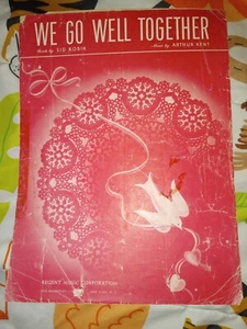 Vintage Sheet Music "We Go Well Together " See Description - Picture 1 of 3