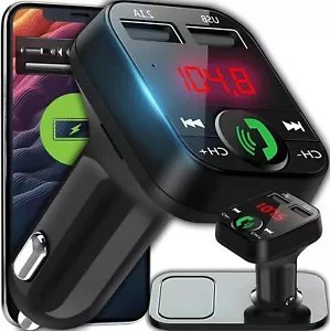 Bluetooth FM Transmitter Auto USB Ladegerät Audio Adapter iPhone 15 Huawei F208 - Bild 1 von 9