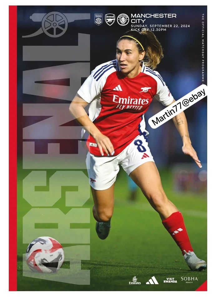 ARSENAL WOMEN V MANCHESTER CITY WOMEN 22/9/24 WSL WOMEN’S SUPER LEAGUE PROGRAMME - Image 1 of 1