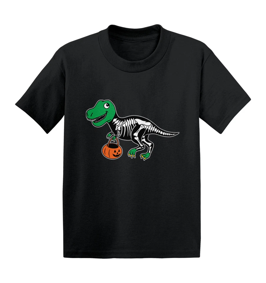Traje Esqueleto T Rex - Disfraz Calabaza Dinosaurio Niños Camiseta Foto 1 de 1