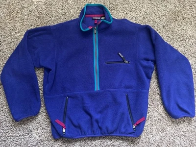 VTG 90s Patagonia Blue & Purple 1/2 zip Fleece Sweater Mens Sz Medium USA - Image 1 of 4
