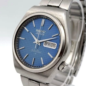 SEIKO ACTUS Silver Wave Automatic Wristwatch Blue for Men Stainless Steel - Picture 1 of 9