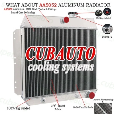 3-ROW Aluminum Radiator Fit 1949-1954 Chevrolet Bel Air/Fleetline/Styleline V8 — 第 1/4 张图片