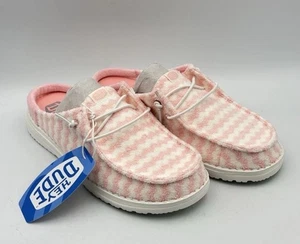 Hey Dude Wendy Damen Slipper Frottee Streifen rosa weiß Schuhe Gr.11 NEU 43186-690 NB - Bild 1 von 6