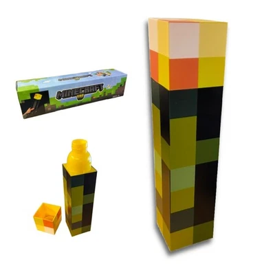 Minecraft Torch Shaped Drinking Bottle 650ml Capacity - Image 1 of 4