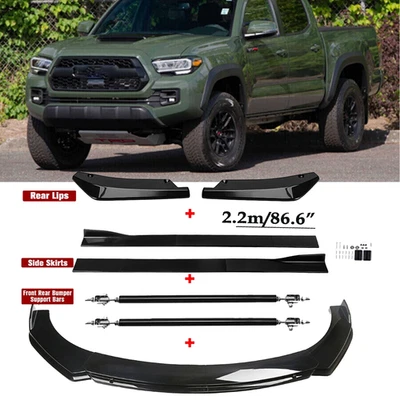 Front Bumper Lip Spoiler + Side Skirts + Rear Lip For Toyota tacoma - Image 1 of 4