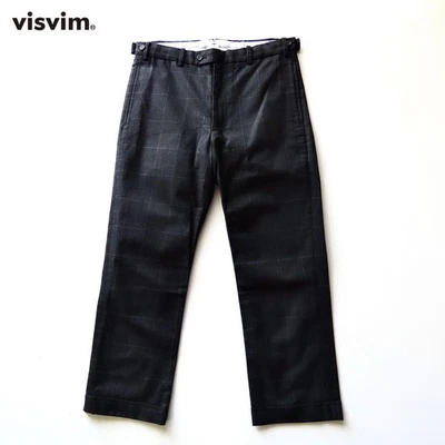 Mens Visvim Excellent Condition visvim Glen Check Trouser Pants M Dark Gray Cott - Image 1 of 4