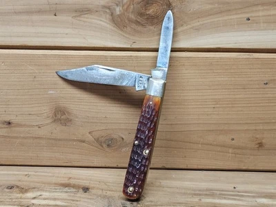 CUCHILLO JACK VINTAGE 1940-64 CASE XX 6202 1/2 MANGO HUESO ROJO JIGGED BAREHEAD Foto 1 de 4