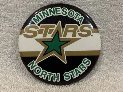 VINTAGE 1991 Minnesota North Stars 3 Inch Black Pinback Button, NEW&NICE! - Image 1 of 3