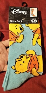 WINNIE THE POOH DISNEY COLORFUL CREW SOCKS SIZE 9-13 MEN/WOMEN STOCKING STUFFER! - Picture 1 of 3