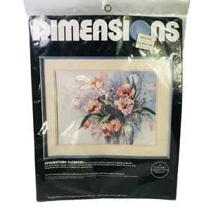 Springtime Flowers Barbara Dimensions Crewel Gallery Collection 1337 VTG 1987 - Picture 1 of 2