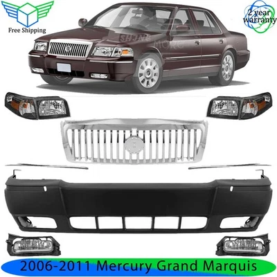 Front Bumper Cover Fascia & Grille Assembly For 2006-2011 Mercury Grand Marquis Foto 1 de 4