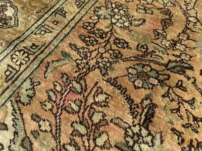 ALFOMBRA ORIENTAL ANTIGUA VINTAGE 8x11 hecha a mano ANTIGUA apagada naranja azul tejida a mano 8x10 Foto 1 de 4