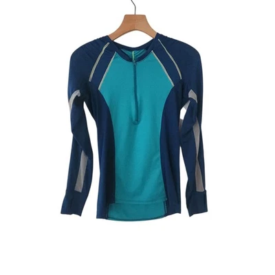 Lucky in Love 1/2 Zip Tennis Athletic Pullover Top Blue Stretch Womens Small - Image 1 of 4
