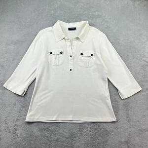 Polo donna Saint James Oleron UK12 top manica 3/4 tasche bianca - Foto 1 di 14