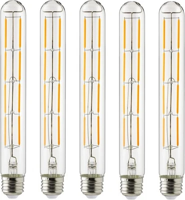 LED Filament T10 Tubular Light 6W, 60W, 570LM, E26, 120V, 90 CRI, 2700K, 10PK - Image 1 of 2