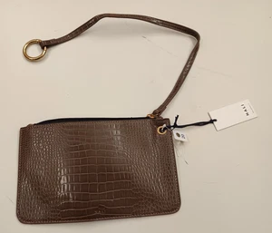 NALI Elegante Clutch Sac 21,5x14,5cm Neuf Taupe - Picture 1 of 5