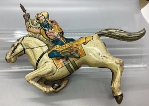 Antique Marx Toys The Lone Ranger Hi-Yo Silver Wind-Up Tin Toy - No Lasso - Picture 1 of 6