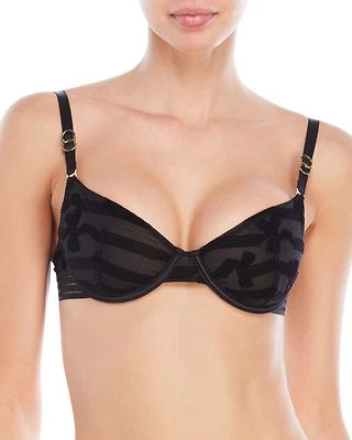 Stella McCartney черный бархат бант Fleur танцы без подкладки Demi UW бюстгальтер 34C новый с Ярлыками $90 - Изображение 1 из 4