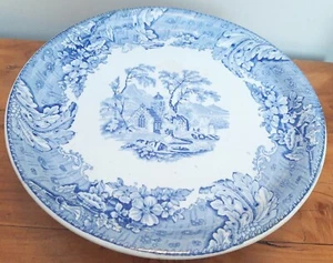 Early 19th Blue & White Transferware Cheese Stand "Devon" Middlesbrough - Picture 1 of 5