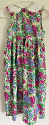 Vestido floral vintage para niñas, manga larga Sprin Cary algodón San Francisco Foto 1 de 4