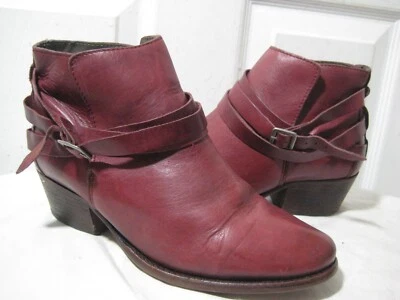 H By Hudson London Botines Cuero Borgoña Zapatos Para Mujer Talla 40/9 Foto 1 de 4