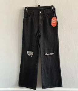 Wonder Nation Young Girls Distressed Black Wash Jeans Size 10 New With Tags - Picture 1 of 18