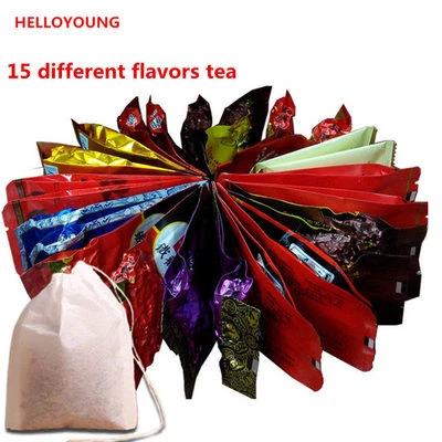 15 Bolsas Surtido Té Verde Leche Té Oolong Tieguanyin Té Negro Hierba Puerh 茶 Foto 1 de 4