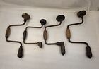 Lot of 4 Antique Hand Drill, Brace Auger Drills For Woodworking ~ PARTS/REPAIR 