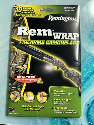 Remington REM Wrap Real Tree Hardwoods Firearms Camoflauge 10 Sheets Model 17468 - Image 1 of 2